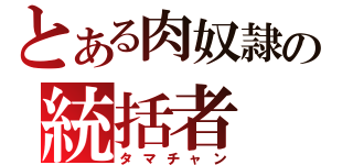 とある肉奴隷の統括者（タマチャン）