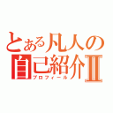 とある凡人の自己紹介Ⅱ（プロフィール）