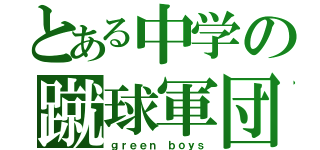 とある中学の蹴球軍団（ｇｒｅｅｎ ｂｏｙｓ）