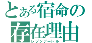 とある宿命の存在理由（レゾンデートル）