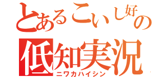 とあるこいし好きの低知実況（ニワカハイシン）