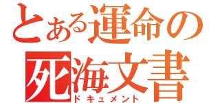 とある運命の死海文書（ドキュメント）