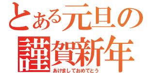 とある元旦の謹賀新年（あけましておめでとう）