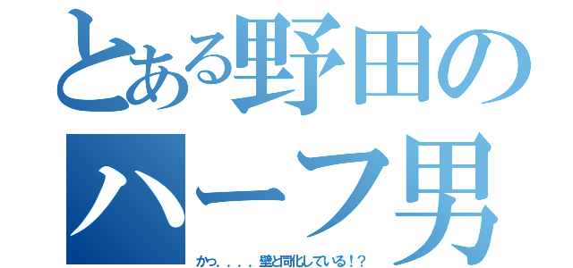 とある野田のハーフ男（かっ．．．．壁と同化している！？）