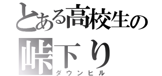 とある高校生の峠下り（ダウンヒル）