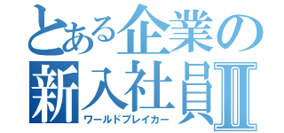 とある企業の新入社員Ⅱ（ワールドブレイカー）