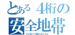 とある４桁の安全地帯（５０辺りで飽きるだろｗ）