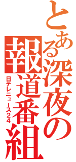 とある深夜の報道番組（日テレニュース２４）
