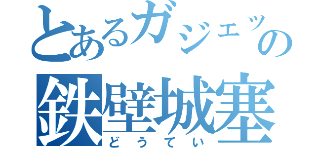 とあるガジェット好きの鉄壁城塞（どうてい）