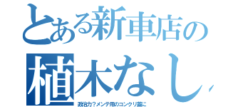 とある新車店の植木なし（政治力？メンテ用のコンクリ蓋に）