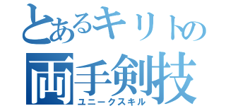 とあるキリトの両手剣技（ユニークスキル）