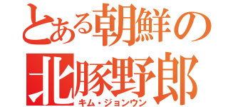 とある朝鮮の北豚野郎（キム・ジョンウン）