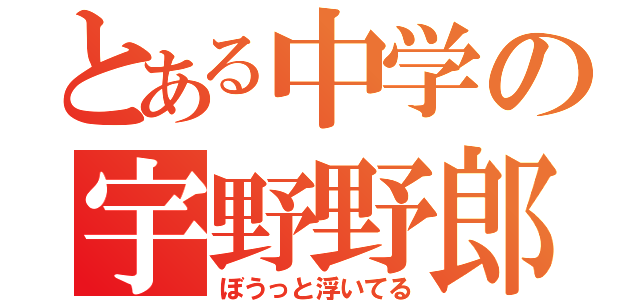 とある中学の宇野野郎（ぼうっと浮いてる）