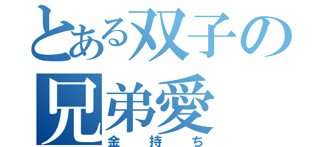 とある双子の兄弟愛（金持ち）