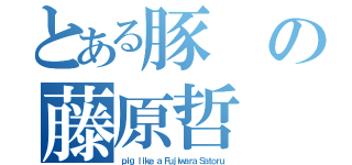 とある豚の藤原哲（ｐｉｇ ｌｉｋｅ ａ Ｆｕｊｉｗａｒａ Ｓａｔｏｒｕ）