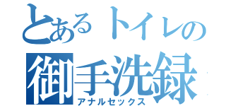 とあるトイレの御手洗録（アナルセックス）