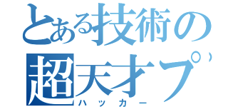 とある技術の超天才プログラマー（ハッカー）