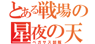 とある戦場の星夜の天馬（ペガサス部隊）