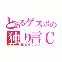 とあるゲスボの独り言Ｃ（誰もみてない）