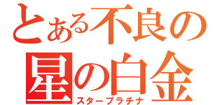 とある不良の星の白金（スタープラチナ）