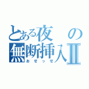 とある夜の無断挿入Ⅱ（おせっせ）