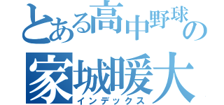 とある高中野球部の家城暖大（インデックス）