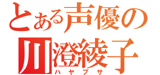 とある声優の川澄綾子（ハヤブサ）