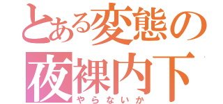 とある変態の夜裸内下（やらないか）