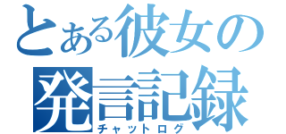 とある彼女の発言記録（チャットログ）