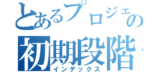 とあるプロジェクトの初期段階（インデックス）