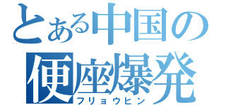とある中国の便座爆発（フリョウヒン）