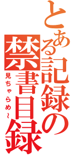 とある記録の禁書目録（見ちゃらめ～）