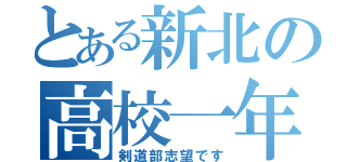 とある新北の高校一年生（剣道部志望です）