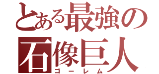 とある最強の石像巨人（ゴーレム）