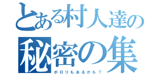 とある村人達の秘密の集会（ポ ロ リ も あ る か も ？）