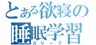 とある欲寝の睡眠学習（スリープ）