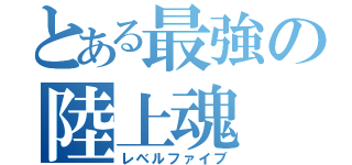 とある最強の陸上魂（レベルファイブ）