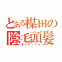 とある楳田の陰毛頭髪（ギャランドゥ）