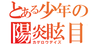 とある少年の陽炎眩目（カゲロウデイズ）