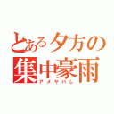 とある夕方の集中豪雨（アメヤバし）