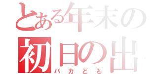 とある年末の初日の出暴走族（バカども）