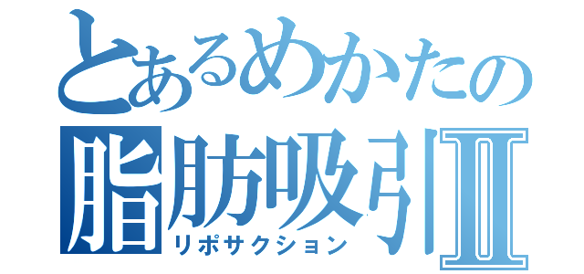 とあるめかたの脂肪吸引Ⅱ（リポサクション）