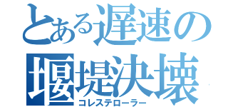 とある遅速の堰堤決壊（コレステローラー）