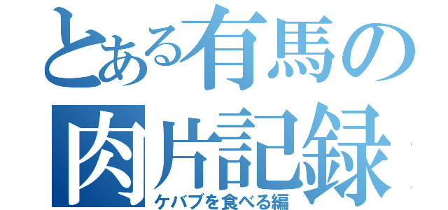 とある有馬の肉片記録（ケバブを食べる編）