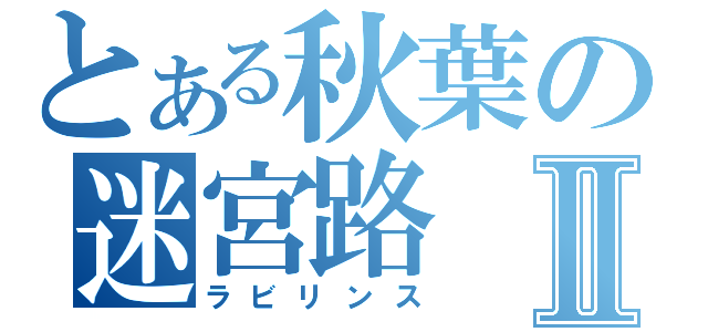 とある秋葉の迷宮路Ⅱ（ラビリンス）