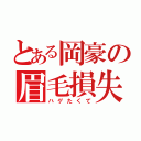 とある岡豪の眉毛損失（ハゲたくて）