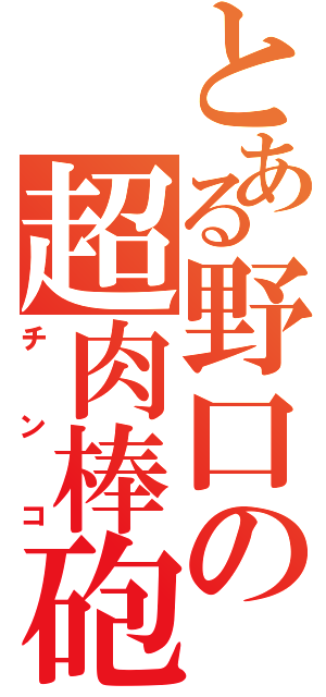 とある野口の超肉棒砲（チンコ）