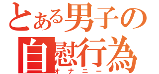 とある男子の自慰行為（オナニー）