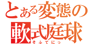 とある変態の軟式庭球（そふてにっ）