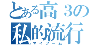 とある高３の私的流行（マイブーム）